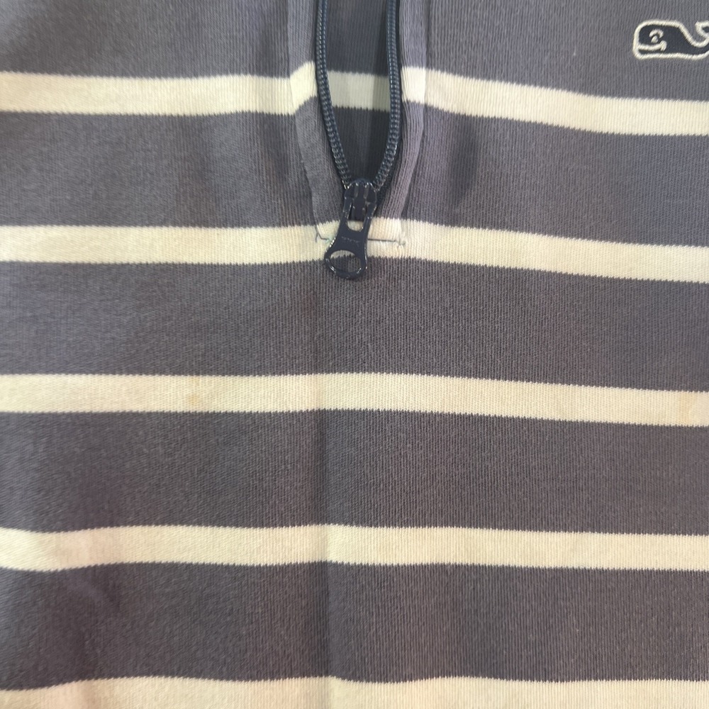 Vineyard‎ Vines Nautical Medium 12-14 Gray 1/4 zip pullover top Sweater warm 475 - Picture 4 of 12